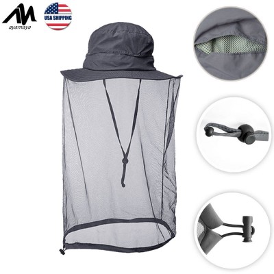 Outdoor Bucket Hat With Head Face Net AntiMosquito Bug UV Protection Sun Cap 637776001926 eb-53755129